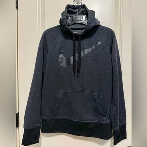 NIKE Nike Women's Therma-Fit Big Swoosh Hoodie Grey Fleece Lined